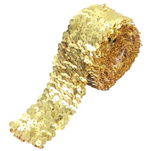 sourcing map 2,2 Yards 5,1 cm elastischer Pailletten-Besatz, 5 Reihen, flacher Pailletten-Streifen, Pailletten-Stoffband für Bastelarbeiten, DIY, Paillettenfransennähen, Gold sourcing map 2,2 Yards 5,1 cm elastischer Pailletten-Besatz, 5 Reihen, flacher Pailletten-Streifen, Pailletten-Stoffband für Bastelarbeiten, DIY, Paillettenfransennähen, Gold von sourcing map
