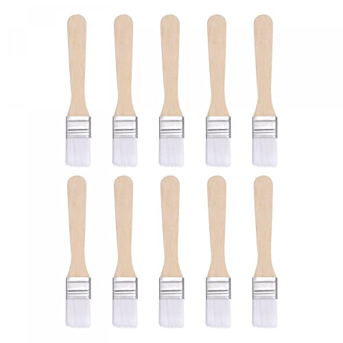 sourcing map 2,3 cm Breite, kleiner Pinsel, Nylonborsten mit Holzgriff, Malwerkzeug für Wand, Tür, Schränke, Möbel, Zäune, Weiß, 10 Stück von sourcing map