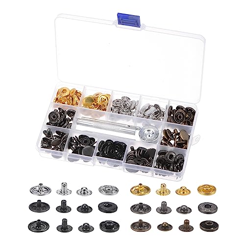 sourcing map 2 Boxen 60 Set/Box Schnellverschlüsse Kit 15mm Metall Presse Nieten Knöpfe mit 4 Einrichter Werkzeuge und Lagerbox für Bekleidung Leder Nähen sourcing map 2 Boxen 60 Set/Box Schnellverschlüsse Kit 15mm Metall Presse Nieten Knöpfe mit 4 Einrichter Werkzeuge und Lagerbox für Bekleidung Leder Nähen von sourcing map