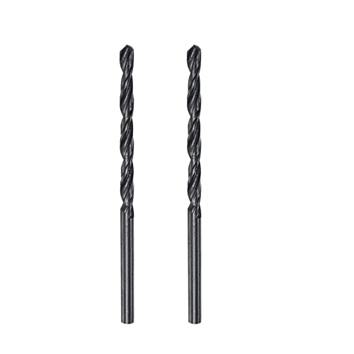 sourcing map 2 Stk 6542 Schnellstahl Spiralbohrer Metallbohrer Vollboden Schwarz Oxidbohrer 2.9mm 60mm von sourcing map