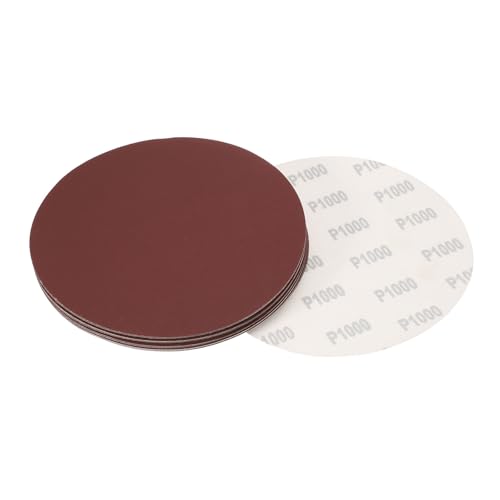 sourcing map 20,3 cm Klett-Schleifscheiben, Körnung 1000, Aluminiumoxid, Schleifpapier für Exzenterschleifer, Holz, Metall, Trockenpolieren, 20 Stück von sourcing map