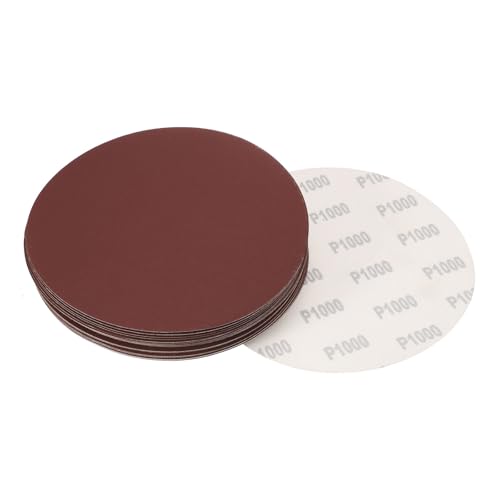 sourcing map 20,3 cm Klett-Schleifscheiben, Körnung 1000, Aluminiumoxid, Schleifpapier für Exzenterschleifer, Holz, Metall, Trockenpolieren, 30 Stück von sourcing map