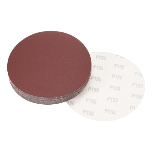 sourcing map 20,3 cm Klett-Schleifscheiben, Körnung 150, Aluminiumoxid, Schleifpapier für Exzenterschleifer, Holz, Metall, Trockenpolieren, 30 Stück von sourcing map