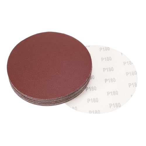 sourcing map 20,3 cm Klett-Schleifscheiben, Körnung 180, Aluminiumoxid, Schleifpapier für Exzenterschleifer, Holz, Metall, Trockenpolieren, 30 Stück von sourcing map