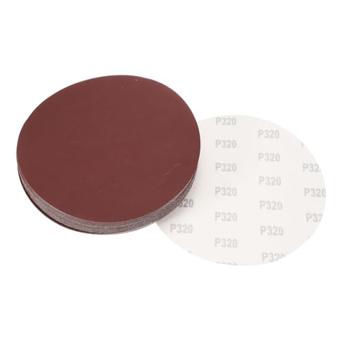 sourcing map 20,3 cm Klett-Schleifscheiben, Körnung 320, Aluminiumoxid, Schleifpapier für Exzenterschleifer, Holz, Metall, Trockenpolieren, 30 Stück von sourcing map