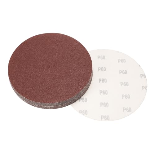 sourcing map 20,3 cm Klett-Schleifscheiben, Körnung 60, Aluminiumoxid, Schleifpapier für Exzenterschleifer, Holz, Metall, Trockenpolieren, 20 Stück von sourcing map