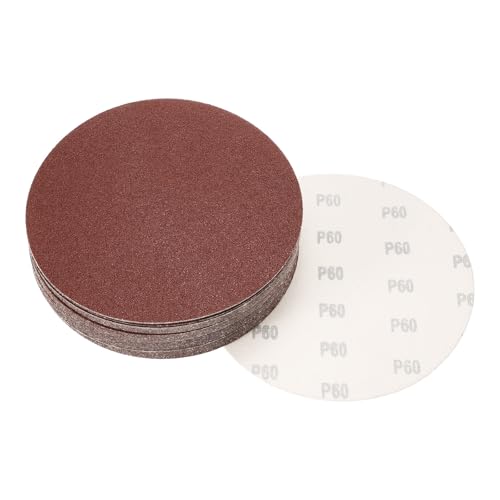 sourcing map 20,3 cm Klett-Schleifscheiben, Körnung 60, Aluminiumoxid, Schleifpapier für Exzenterschleifer, Holz, Metall, Trockenpolieren, 45 Stück von sourcing map