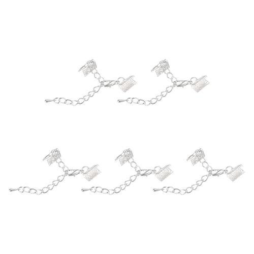 sourcing map 20 Satz Band Crimp Klemme Enden mit Karabinerverschluss & Verlängerungskette 10mm Kabel Ende Verschlüsse für DIY Basteln Silber Weiß sourcing map 20 Satz Band Crimp Klemme Enden mit Karabinerverschluss & Verlängerungskette 10mm Kabel Ende Verschlüsse für DIY Basteln Silber Weiß von sourcing map