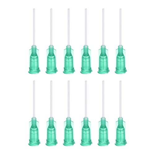 sourcing map 20 Stück 18G Dosiernadeln 1" PTFE Klebenadelrohr Stumpfe Spitzen mit Flexibler PP Nadel für Flüssigklebepistole Grün von sourcing map