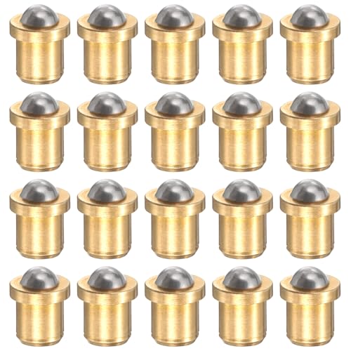 sourcing map 20 Stück Kugelspitzen-Federkolben, 2 x 3 mm, Messing, Präzisionspositionierungsperlen, Kugelfederstößel, Kugelschnäpper für Tür, Schrank, mechanische Geräte, Klemmen, Möbel von sourcing map
