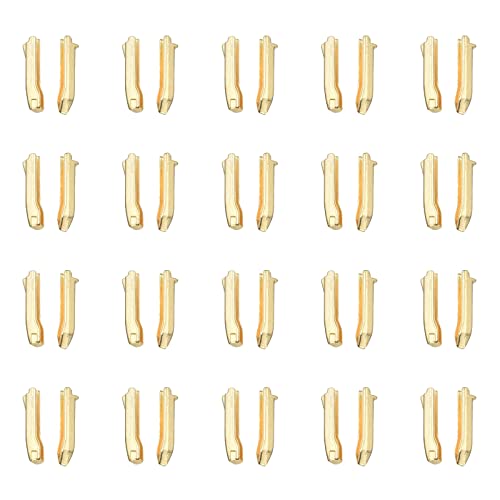 sourcing map 20 Stück Reißverschluss Reparatur Doppelt Open Reißverschluss Stopper Verriegelung Kit #5 Stecknadeln Reissverschluss Reparieren für Jacke Mantel Zweiwege Kleidung, Licht Golden von sourcing map