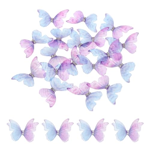 sourcing map 20 Stück durchsichtige Netz-Schmetterling-Applikationen, 40 mm, zweilagige Schmetterlinge mit Edelstein-Applikation, DIY, 3D-Handwerk, Ornament für Hochzeit, Party, Heimdekoration sourcing map 20 Stück durchsichtige Netz-Schmetterling-Applikationen, 40 mm, zweilagige Schmetterlinge mit Edelstein-Applikation, DIY, 3D-Handwerk, Ornament für Hochzeit, Party, Heimdekoration von sourcing map