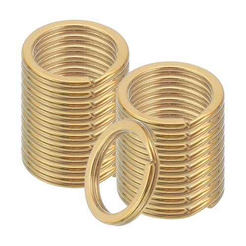 sourcing map 20 Stück geteilte Schlüsselanhängerringe, 20 mm, rund, flach, Edelstahl, offener Schlüsselanhänger, Hundemarke, Ringe für DIY-Schlüsselanhänger, Handwerk, Schlüsselband, 1,8 mm dick, Gold sourcing map 20 Stück geteilte Schlüsselanhängerringe, 20 mm, rund, flach, Edelstahl, offener Schlüsselanhänger, Hundemarke, Ringe für DIY-Schlüsselanhänger, Handwerk, Schlüsselband, 1,8 mm dick, Gold von sourcing map