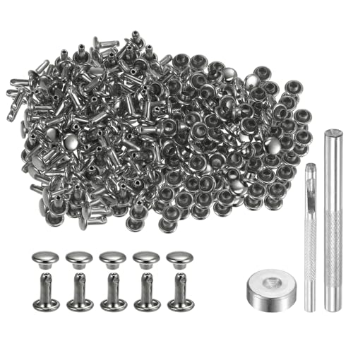sourcing map 200 Sets Ledernieten, 6 mm x 8 mm, Metall-Doppelkappen-Nieten, Druckknöpfe mit 3 Setzwerkzeugen, Nieten für Lederhandwerk, DIY-Dekoration, Gunmetal sourcing map 200 Sets Ledernieten, 6 mm x 8 mm, Metall-Doppelkappen-Nieten, Druckknöpfe mit 3 Setzwerkzeugen, Nieten für Lederhandwerk, DIY-Dekoration, Gunmetal von sourcing map