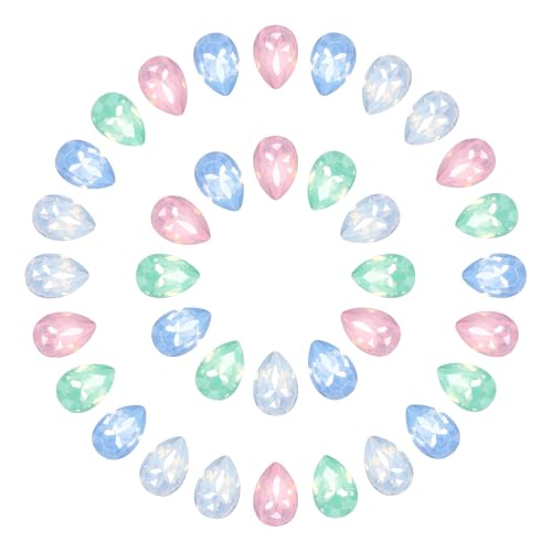 sourcing map 200 Stück 7 x 10 mm tropfenförmige Strasssteine mit spitzer Rückseite, Glasstrass, Kristallperlen, Edelsteine für Bastelarbeiten, DIY, Kleid, Schmuck, Schuhe, Nähen, Kunst, Verzierungen von sourcing map