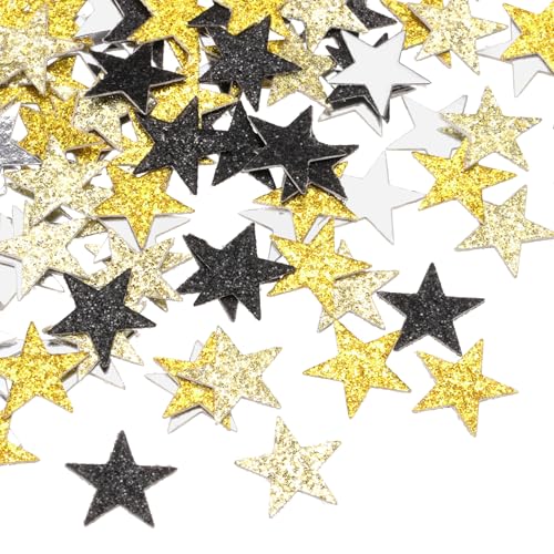 sourcing map 200 Stück Stern-Konfetti, Glitzer, Tischdekoration für Party, Hochzeit, Festival, Dekorationen, 0,9 x 0,9 cm, Silber/Schwarz/Gold/Hellgold sourcing map 200 Stück Stern-Konfetti, Glitzer, Tischdekoration für Party, Hochzeit, Festival, Dekorationen, 0,9 x 0,9 cm, Silber/Schwarz/Gold/Hellgold von sourcing map