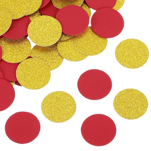 sourcing map 200 Stück runde Konfetti, Glitzerkonfetti, Tischkonfetti, Dekoration für Party, Hochzeit, Festival, Dekoration, 3,1 x 3,1 cm, Gold, Rot sourcing map 200 Stück runde Konfetti, Glitzerkonfetti, Tischkonfetti, Dekoration für Party, Hochzeit, Festival, Dekoration, 3,1 x 3,1 cm, Gold, Rot von sourcing map