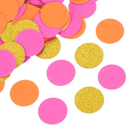 sourcing map 200 Stück runde Konfetti, Glitzerkonfetti, Tischkonfetti, Dekoration für Party, Hochzeit, Festival, Dekoration, 3,1 x 3,1 cm, Gold, fluoreszierendes Rosa, Orange sourcing map 200 Stück runde Konfetti, Glitzerkonfetti, Tischkonfetti, Dekoration für Party, Hochzeit, Festival, Dekoration, 3,1 x 3,1 cm, Gold, fluoreszierendes Rosa, Orange von sourcing map