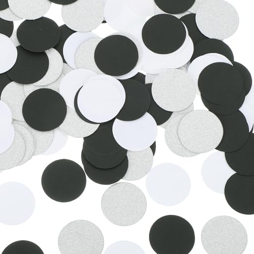 sourcing map 200 Stück runde Konfetti-Tische für Party, Hochzeit, Festival, Dekorationen, 3,1 x 3,1 cm, Silber, Schwarz, Weiß sourcing map 200 Stück runde Konfetti-Tische für Party, Hochzeit, Festival, Dekorationen, 3,1 x 3,1 cm, Silber, Schwarz, Weiß von sourcing map