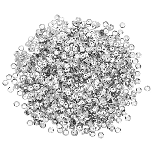 sourcing map 2000 Stück lose Pailletten, 5 mm, runde lose Pailletten, schillernde Pailletten, Regenbogen-Großpackung mit Löchern, 20 g, zum Nähen, Sticken, Kleidung, DIY, Basteln, Dekorationen von sourcing map