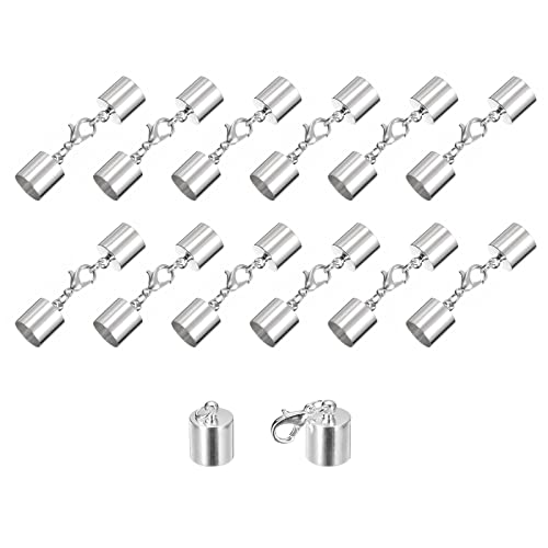 sourcing map 20Set 10mm Leder Kordel Endkappen mit Hummerverschluss Klammern Zylinder Endstücke für Heimwerker Herstellung Leder Armbänder Silberton sourcing map 20Set 10mm Leder Kordel Endkappen mit Hummerverschluss Klammern Zylinder Endstücke für Heimwerker Herstellung Leder Armbänder Silberton von sourcing map