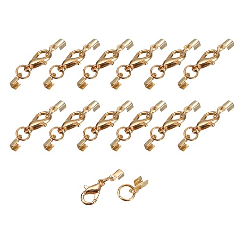 sourcing map 20Set 3mm Umklappbare Kordelenden mit Karabinerhaken Klammern Endstück Crimpen Endkappen für Basteln Herstellung Leder Armbänder Hellgold sourcing map 20Set 3mm Umklappbare Kordelenden mit Karabinerhaken Klammern Endstück Crimpen Endkappen für Basteln Herstellung Leder Armbänder Hellgold von sourcing map