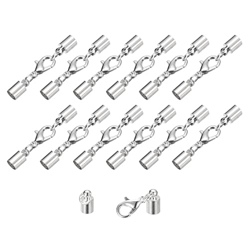 sourcing map 20 Stück Kettenverschluss 5mm Endkappen mit Hummerverschluss Klammern Zylinder Endkappen Schmuck Verschluss für DIY Schmuckherstellung Leder Armbänder Selber Machen Silberton sourcing map 20 Stück Kettenverschluss 5mm Endkappen mit Hummerverschluss Klammern Zylinder Endkappen Schmuck Verschluss für DIY Schmuckherstellung Leder Armbänder Selber Machen Silberton von sourcing map