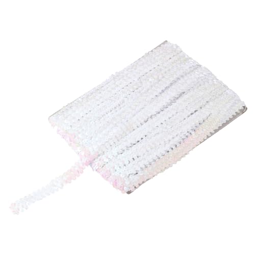 sourcing map 22,7 m Elastisches Pailletten-Besatz, flach, Pailletten-Streifen, Pailletten-Stoffband für Handwerk, DIY, Fransen, Nähen, schillerndes Weiß sourcing map 22,7 m Elastisches Pailletten-Besatz, flach, Pailletten-Streifen, Pailletten-Stoffband für Handwerk, DIY, Fransen, Nähen, schillerndes Weiß von sourcing map