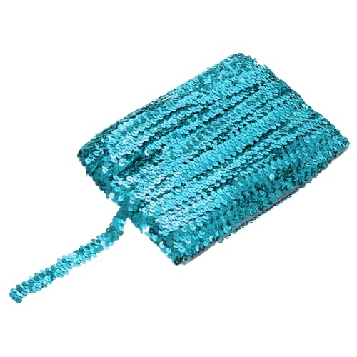 sourcing map 22,7 m elastisches Pailletten-Besatz, flach, Pailletten-Streifen, Pailletten-Stoffband für Basteln, DIY, Fransen, Nähen, Seeblau sourcing map 22,7 m elastisches Pailletten-Besatz, flach, Pailletten-Streifen, Pailletten-Stoffband für Basteln, DIY, Fransen, Nähen, Seeblau von sourcing map