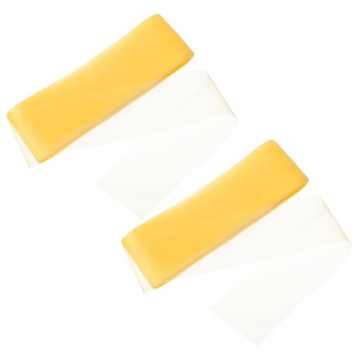 sourcing map 22,7 m steifer Rosshaar-Zopf, 7,6 cm breit, für Polyester-Stäbchen, Nähen, Hochzeit, Tanzkleid, Bastelzubehör, Dunkelgelb (2 Rollen) von sourcing map