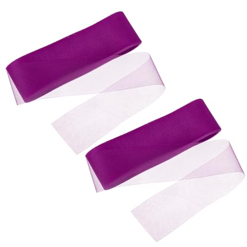 sourcing map 22,7 m steifer Rosshaar-Zopf, 7,6 cm breit, für Polyester-Stäbchen, Nähen, Hochzeit, Tanzkleid, Bastelzubehör, Dunkelviolett (2 Rollen) von sourcing map