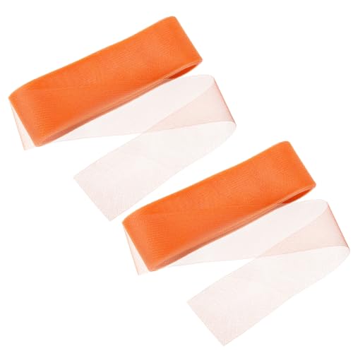 sourcing map 22,7 m steifer Rosshaar-Zopf, 7,6 cm breit, für Polyester-Stäbchen, Nähen, Hochzeit, Tanzkleid, Bastelzubehör, Orange (2 Rollen) von sourcing map