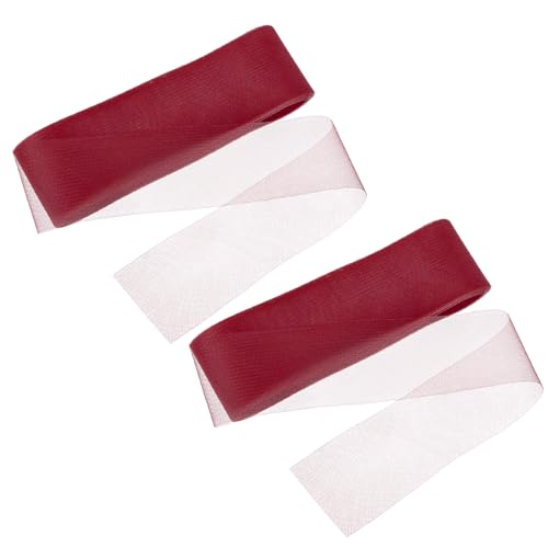 sourcing map 22,7 m steifer Rosshaar-Zopf, 7,6 cm breit, für Polyester-Stäbchen, Nähen, Hochzeit, Tanzkleid, Bastelzubehör, Rot (2 Rollen) von sourcing map
