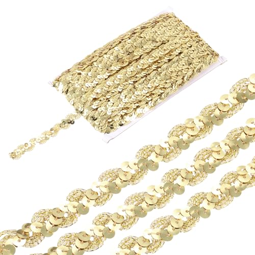 sourcing map 22 Yard Pailletten Perlen Spitzenborte 1,5 cm Wellen-Paillettenborte Zierleiste Paillettenband für Handwerk, Verzierungen, DIY Nähen Kostüm, Gold sourcing map 22 Yard Pailletten Perlen Spitzenborte 1,5 cm Wellen-Paillettenborte Zierleiste Paillettenband für Handwerk, Verzierungen, DIY Nähen Kostüm, Gold von sourcing map