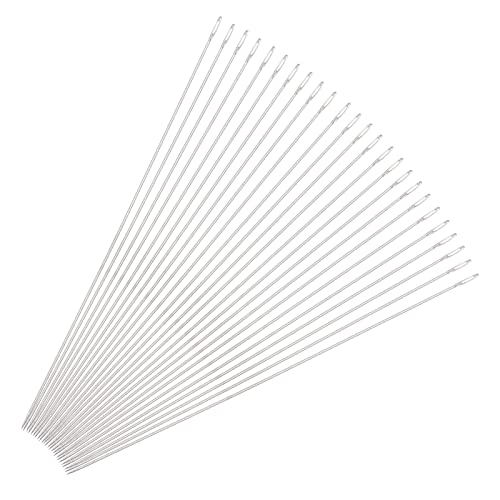 sourcing map 25 Stück Perlennadeln Feine Dünne Lange Gerade Nähen Stickfäden Edelstahl 3.94 Zoll 0.02 Zoll Draht Durchm. von sourcing map