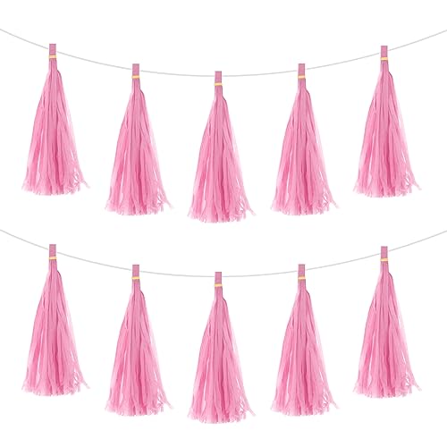 sourcing map 25 Stück rosa Quasten-Girlande, Banner mit Seil, Seidenpapier, Quasten, Party, DIY-Kits für Jahrestag, Hochzeit, Geburtstag, Party sourcing map 25 Stück rosa Quasten-Girlande, Banner mit Seil, Seidenpapier, Quasten, Party, DIY-Kits für Jahrestag, Hochzeit, Geburtstag, Party von sourcing map