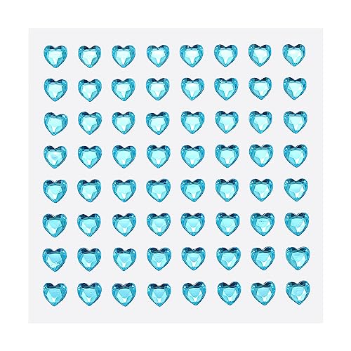 sourcing map 256Stk Herz Strass 6mm Selbstklebende Edelsteine Aufkleber Schmuck Sticker für Valentinstag Kosmetik Kunst und Handwerk Basteln Schmuck Herstellung Blau von sourcing map