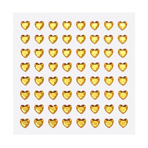 sourcing map 256Stk Herz Strass 6mm Selbstklebende Edelsteine Aufkleber Schmuck Sticker für Valentinstag Kosmetik Kunst und Handwerk Basteln Schmuck Herstellung Gold von sourcing map