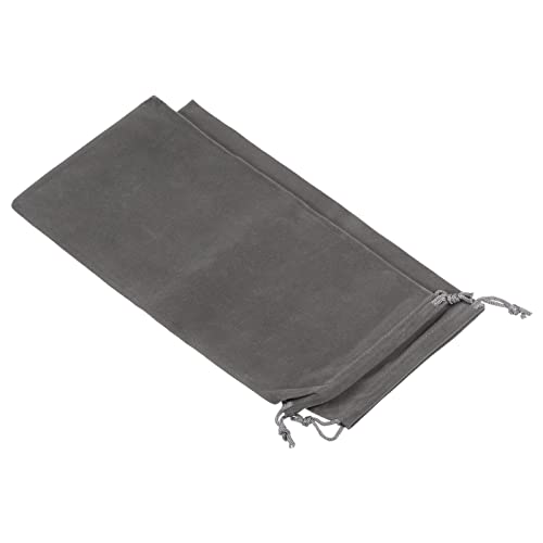 sourcing map 2Stk 30x15cm Mikrofaser Beutel Weiche Lagerung Kordelzug für Gläser Grau von sourcing map