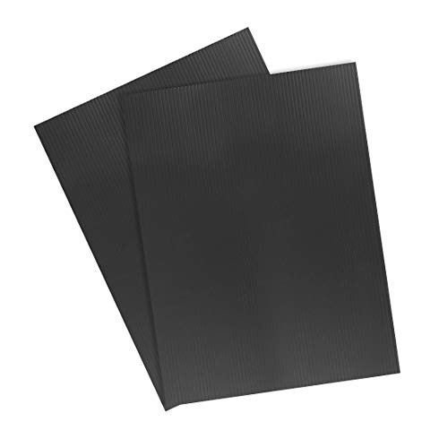 sourcing map 2Stk.Wellpappe Kunststoffplatten 3 mm Schwarz Blank Yard-Rasenschilder 12 Zoll x 16 Zoll wasserdichtes Schild Blank Board von sourcing map