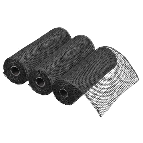 sourcing map 3 Stück 25,4 cm Poly-Jute-Netz für Kranz, dekoratives Netz-Stoffband, 6,4 m, für Herbst, Ostern, Weihnachten, Blumenschleife, schwarz sourcing map 3 Stück 25,4 cm Poly-Jute-Netz für Kranz, dekoratives Netz-Stoffband, 6,4 m, für Herbst, Ostern, Weihnachten, Blumenschleife, schwarz von sourcing map