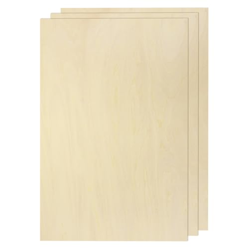 sourcing map 3 Stück Lindenholzplatten, 10,2 x 15,2 x 0,3 cm, unlackiertes Holz-Sperrholzbrett zum Malen, Basteln, Laser, Schneiden, Gravieren von sourcing map