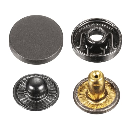 sourcing map 30 Sets Druckknöpfe, 15 mm, Metall-Schnappverschluss, Legierung, zum Aufnähen, für Mäntel, Leder, Boot, Leinwand, Schwarz sourcing map 30 Sets Druckknöpfe, 15 mm, Metall-Schnappverschluss, Legierung, zum Aufnähen, für Mäntel, Leder, Boot, Leinwand, Schwarz von sourcing map