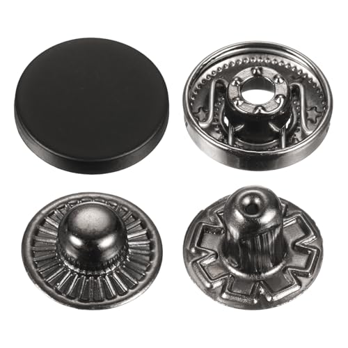 sourcing map 30 Sets Druckknöpfe, 15 mm, Metall-Schnappverschluss, Legierung, zum Aufnähen, für Mäntel, Leder, Marine, Boot, Leinwand, Drak Black sourcing map 30 Sets Druckknöpfe, 15 mm, Metall-Schnappverschluss, Legierung, zum Aufnähen, für Mäntel, Leder, Marine, Boot, Leinwand, Drak Black von sourcing map