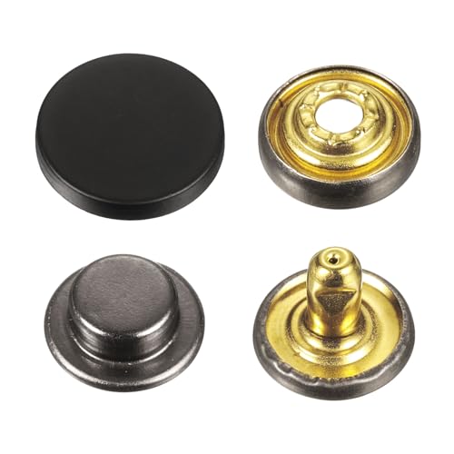 sourcing map 30 Sets Druckknöpfe, 15 mm, Metall-Schnappverschluss, Legierung, zum Aufnähen, für Mäntel, Taschen, Leder, Boot, Leinwand, Drak Black sourcing map 30 Sets Druckknöpfe, 15 mm, Metall-Schnappverschluss, Legierung, zum Aufnähen, für Mäntel, Taschen, Leder, Boot, Leinwand, Drak Black von sourcing map