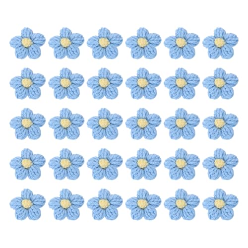 sourcing map 30 Stück Häkelblumen zum Aufnähen, 45 x 45 mm, Milch-Baumwolle, handgefertigte Blumenapplikation für DIY, Basteln, Haare, Hüte, Kleidung, Dekoration, Blau und Gelb sourcing map 30 Stück Häkelblumen zum Aufnähen, 45 x 45 mm, Milch-Baumwolle, handgefertigte Blumenapplikation für DIY, Basteln, Haare, Hüte, Kleidung, Dekoration, Blau und Gelb von sourcing map