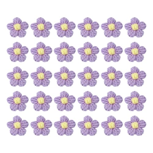 sourcing map 30 Stück Häkelblumen zum Aufnähen, 45 x 45 mm, Milch-Baumwolle, handgefertigte Blumenapplikation für DIY, Basteln, Haare, Hüte, Kleidung, Dekoration, Hellviolett und Gelb sourcing map 30 Stück Häkelblumen zum Aufnähen, 45 x 45 mm, Milch-Baumwolle, handgefertigte Blumenapplikation für DIY, Basteln, Haare, Hüte, Kleidung, Dekoration, Hellviolett und Gelb von sourcing map