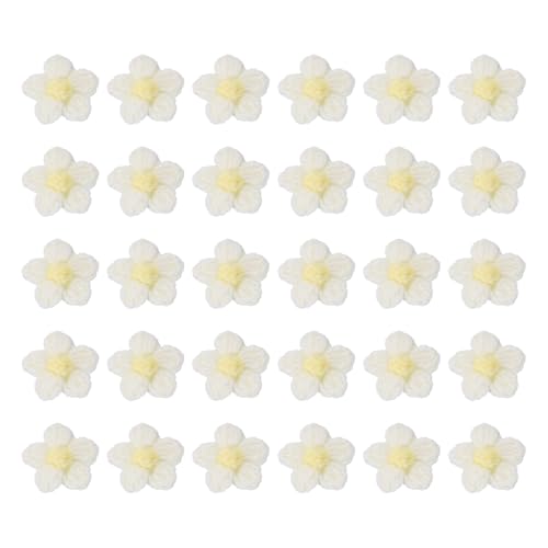 sourcing map 30 Stück Häkelblumen zum Aufnähen, 45 x 45 mm, Milch-Baumwolle, handgefertigte Blumenapplikation für DIY, Basteln, Haare, Hüte, Kleidung, Dekoration, Weiß und Gelb sourcing map 30 Stück Häkelblumen zum Aufnähen, 45 x 45 mm, Milch-Baumwolle, handgefertigte Blumenapplikation für DIY, Basteln, Haare, Hüte, Kleidung, Dekoration, Weiß und Gelb von sourcing map