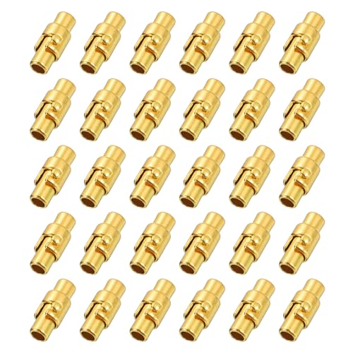 sourcing map 30 Stück Magnetverschlüsse, 0,3 cm Lederschnur-Endkappen, magnetische Armbandverschlüsse und Verschlüsse für Schmuckherstellung, DIY-Armbandverschlüsse, goldfarben sourcing map 30 Stück Magnetverschlüsse, 0,3 cm Lederschnur-Endkappen, magnetische Armbandverschlüsse und Verschlüsse für Schmuckherstellung, DIY-Armbandverschlüsse, goldfarben von sourcing map