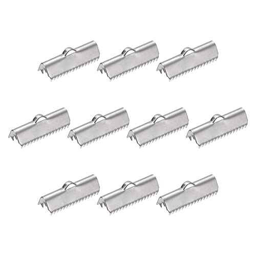 sourcing map 30Stk Farbband Ende Crimp Klammern 25mm Glatt Edelstahl Pinch Schnur Ende Klammern für Bastelarmband Herstellung Silber Ton sourcing map 30Stk Farbband Ende Crimp Klammern 25mm Glatt Edelstahl Pinch Schnur Ende Klammern für Bastelarmband Herstellung Silber Ton von sourcing map
